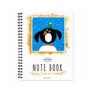A5 Notebook printed colour cover with 60 sheets of quality, lined white paper, wirobound, with a back cover.